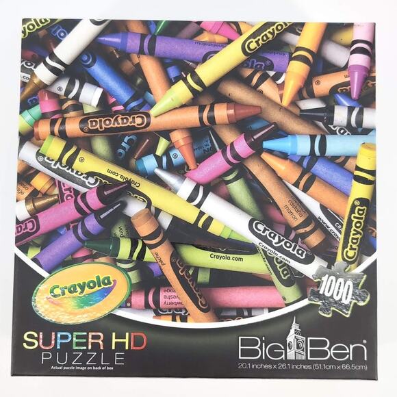 MB Milton Bradley Hasbro Crayola Big Ben Super HD 1000 Piece Jigsaw Puzzle - GUC - Picture 1 of 12